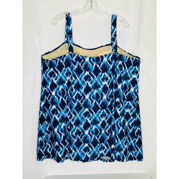 Swimsuits For All blues white swim dress one piece women's plus size 28 - NWT - Picture 2 of 5